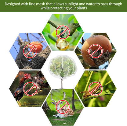 2Pcs 10X10ft Fruit Tree Netting Covers for Birds and Squirrels –Bird Nets for Fruit Trees with Zipper and Drawstring, Extra Large Durable Mesh Garden Netting to Protect Fruit Trees