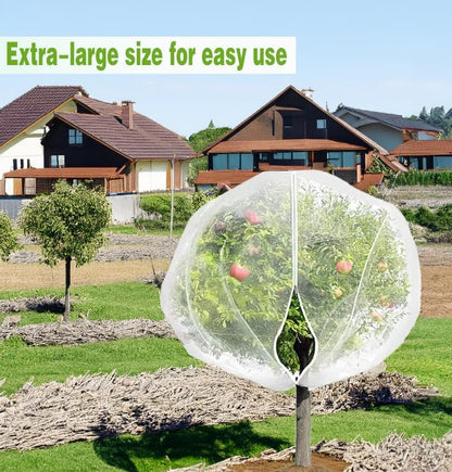 2Pcs 10X10ft Fruit Tree Netting Covers for Birds and Squirrels –Bird Nets for Fruit Trees with Zipper and Drawstring, Extra Large Durable Mesh Garden Netting to Protect Fruit Trees