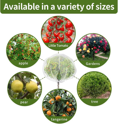2Pcs 10X10ft Fruit Tree Netting Covers for Birds and Squirrels –Bird Nets for Fruit Trees with Zipper and Drawstring, Extra Large Durable Mesh Garden Netting to Protect Fruit Trees