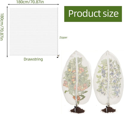 2Pcs 10X10ft Fruit Tree Netting Covers for Birds and Squirrels –Bird Nets for Fruit Trees with Zipper and Drawstring, Extra Large Durable Mesh Garden Netting to Protect Fruit Trees