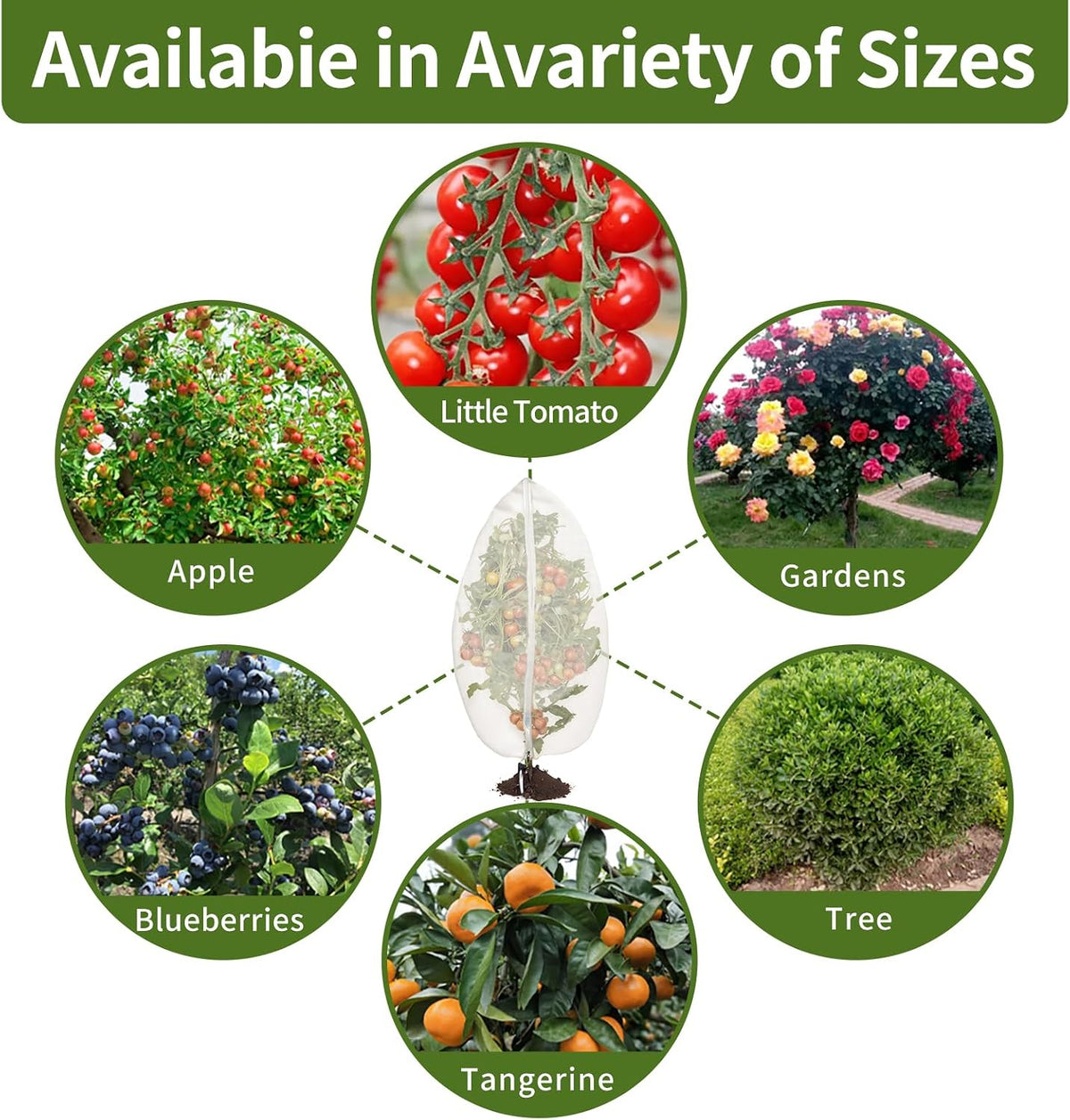 2Pcs 10X10ft Fruit Tree Netting Covers for Birds and Squirrels –Bird Nets for Fruit Trees with Zipper and Drawstring, Extra Large Durable Mesh Garden Netting to Protect Fruit Trees