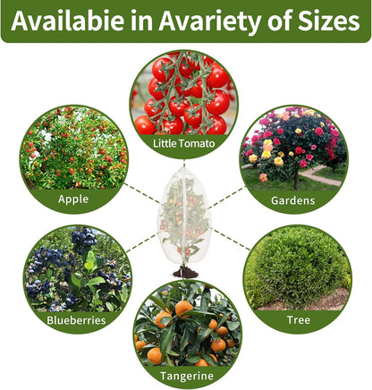 2Pcs 10X10ft Fruit Tree Netting Covers for Birds and Squirrels –Bird Nets for Fruit Trees with Zipper and Drawstring, Extra Large Durable Mesh Garden Netting to Protect Fruit Trees