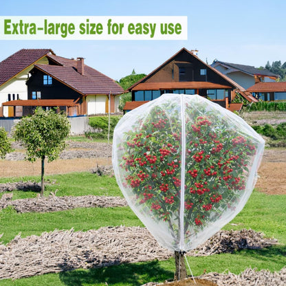2Pcs 10X10ft Fruit Tree Netting Covers for Birds and Squirrels –Bird Nets for Fruit Trees with Zipper and Drawstring, Extra Large Durable Mesh Garden Netting to Protect Fruit Trees