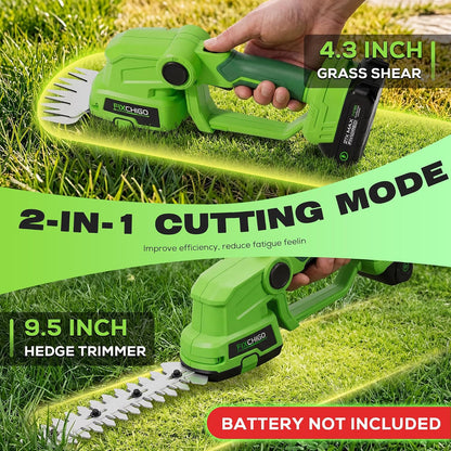 21V Cordless Hedge Trimmer, 2 in 1 Handheld Bush Trimmer Compatible with MAKITA 21V Battery(Battery not Included), Electric Grass Shear for Garden Yard Lawn Care, Powerful & Lightweight