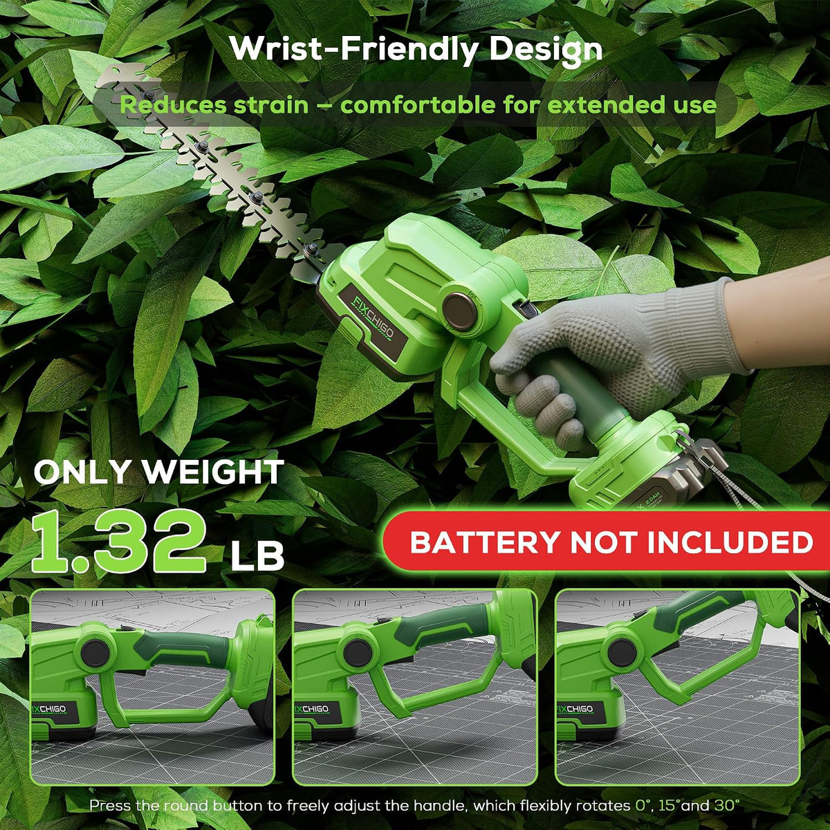21V Cordless Hedge Trimmer, 2 in 1 Handheld Bush Trimmer Compatible with MAKITA 21V Battery(Battery not Included), Electric Grass Shear for Garden Yard Lawn Care, Powerful & Lightweight