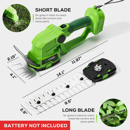 21V Cordless Hedge Trimmer, 2 in 1 Handheld Bush Trimmer Compatible with MAKITA 21V Battery(Battery not Included), Electric Grass Shear for Garden Yard Lawn Care, Powerful & Lightweight