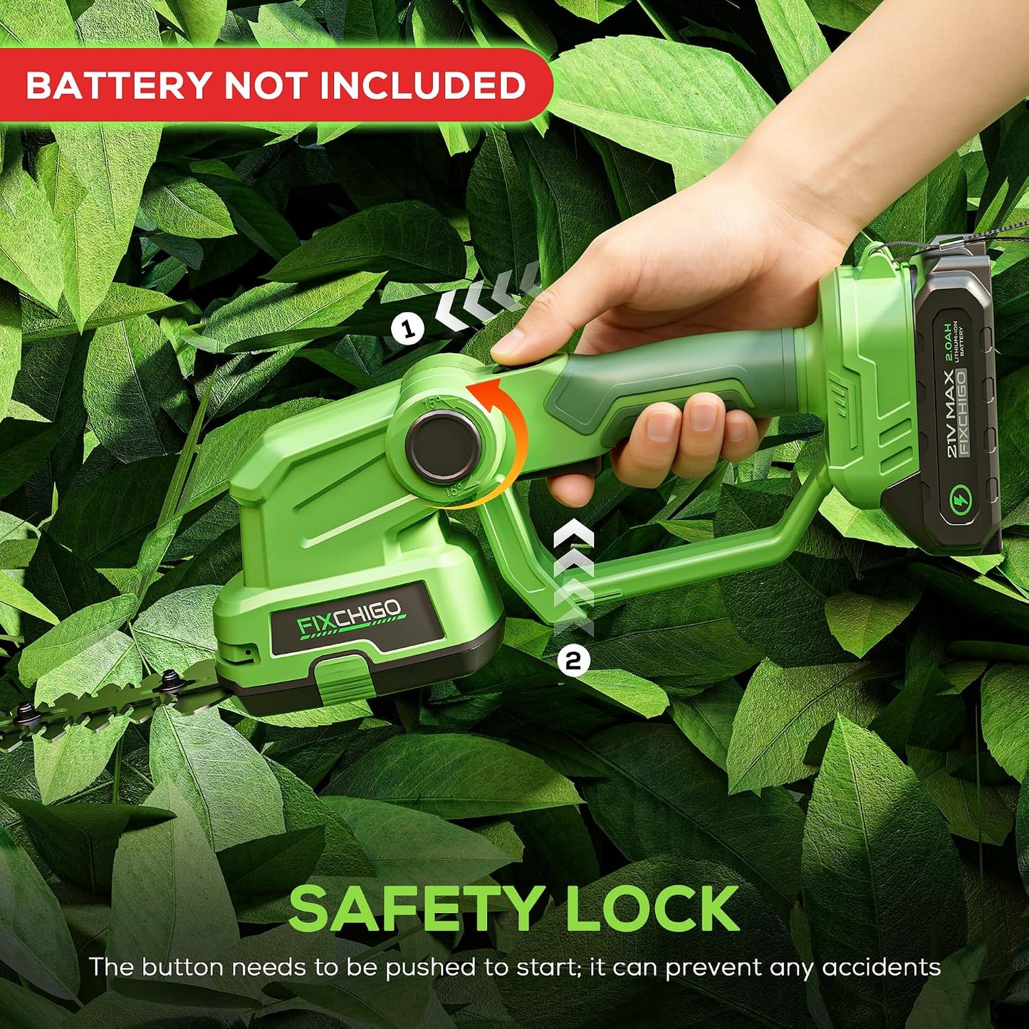 21V Cordless Hedge Trimmer, 2 in 1 Handheld Bush Trimmer Compatible with MAKITA 21V Battery(Battery not Included), Electric Grass Shear for Garden Yard Lawn Care, Powerful & Lightweight