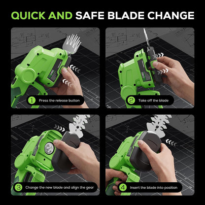 21V Cordless Hedge Trimmer, 2 in 1 Handheld Bush Trimmer Compatible with MAKITA 21V Battery(Battery not Included), Electric Grass Shear for Garden Yard Lawn Care, Powerful & Lightweight