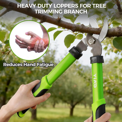 Pruning Shears and Garden Loppers 2pc Set, 15" Branch Cutter