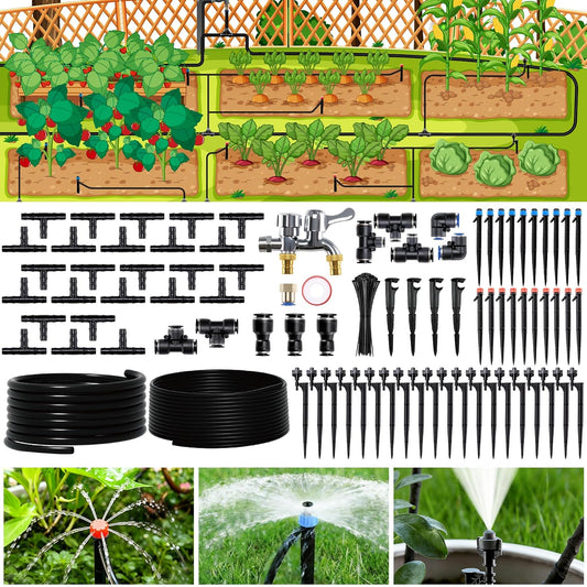 Drip Irrigation System for Garden, 180FT Tubing
