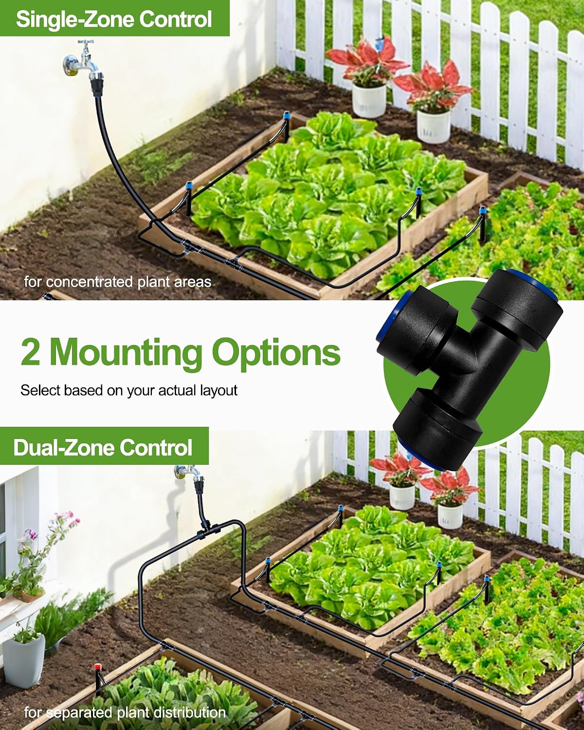 Drip Irrigation System for Garden, 180FT Tubing