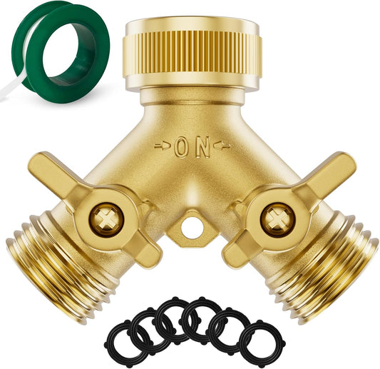 2 Way Brass Garden Hose Splitter