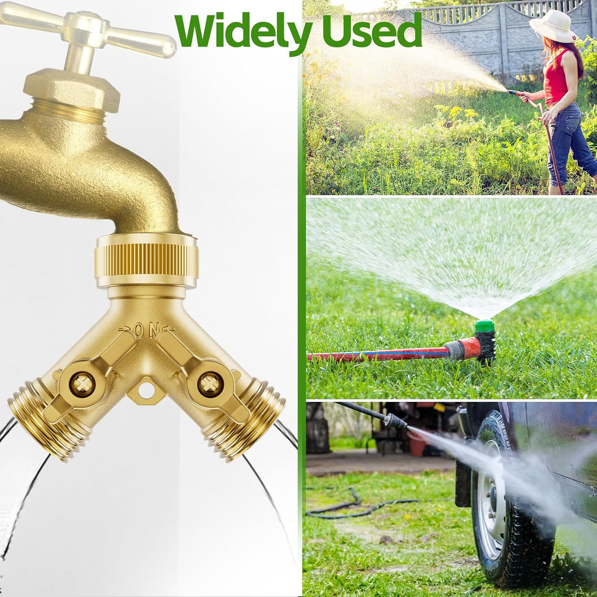 2 Way Brass Garden Hose Splitter