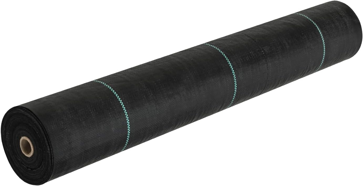 4FTx300FT Premium Heavy Duty Weed Barrier Landscape Fabric, 3.2OZ Woven Geotextile Fabric Under Gravel, High Permeability for Weed Blocker Weed Mat, Driveway Fabric, Weed Control Garden Cloth