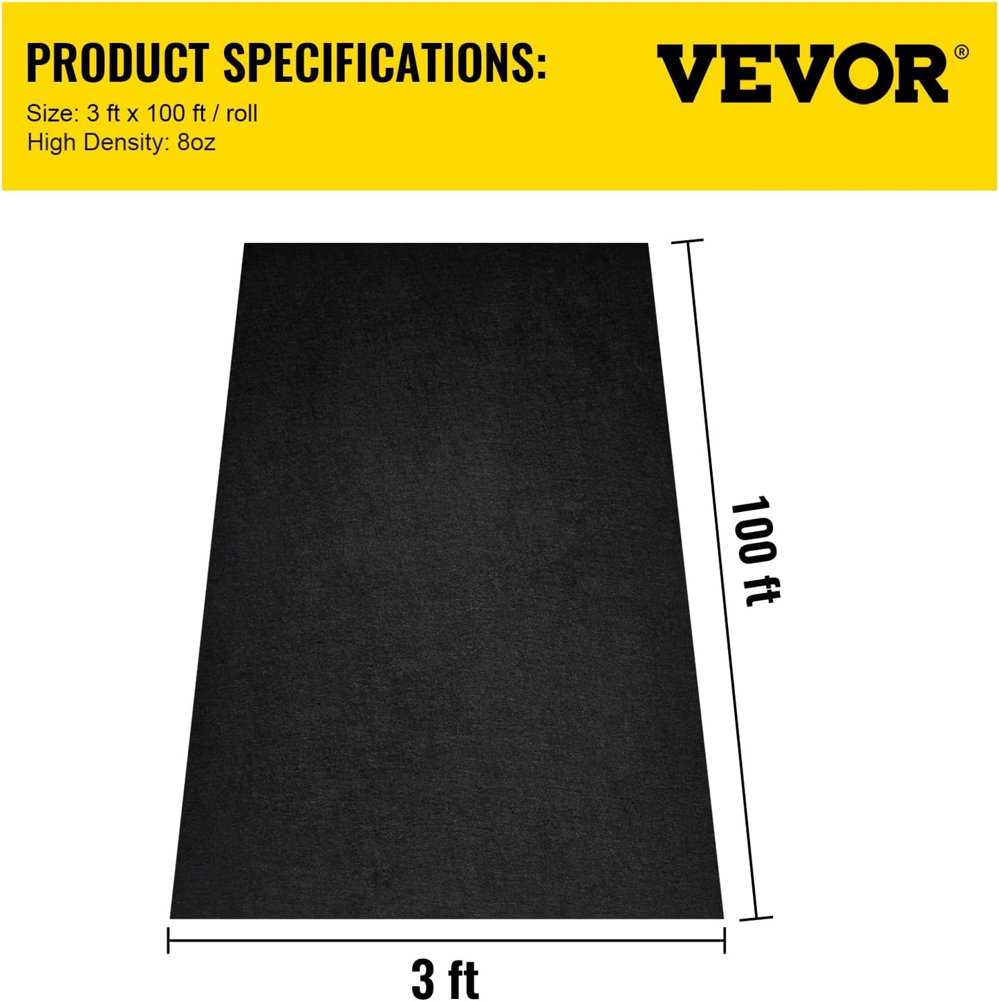 4FTx300FT Premium Heavy Duty Weed Barrier Landscape Fabric, 3.2OZ Woven Geotextile Fabric Under Gravel, High Permeability for Weed Blocker Weed Mat, Driveway Fabric, Weed Control Garden Cloth