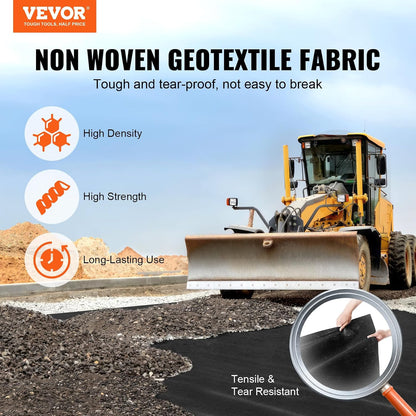 4FTx300FT Premium Heavy Duty Weed Barrier Landscape Fabric, 3.2OZ Woven Geotextile Fabric Under Gravel, High Permeability for Weed Blocker Weed Mat, Driveway Fabric, Weed Control Garden Cloth