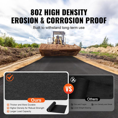 4FTx300FT Premium Heavy Duty Weed Barrier Landscape Fabric, 3.2OZ Woven Geotextile Fabric Under Gravel, High Permeability for Weed Blocker Weed Mat, Driveway Fabric, Weed Control Garden Cloth