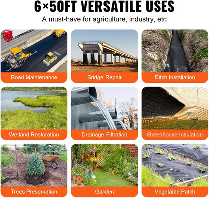 4FTx300FT Premium Heavy Duty Weed Barrier Landscape Fabric, 3.2OZ Woven Geotextile Fabric Under Gravel, High Permeability for Weed Blocker Weed Mat, Driveway Fabric, Weed Control Garden Cloth