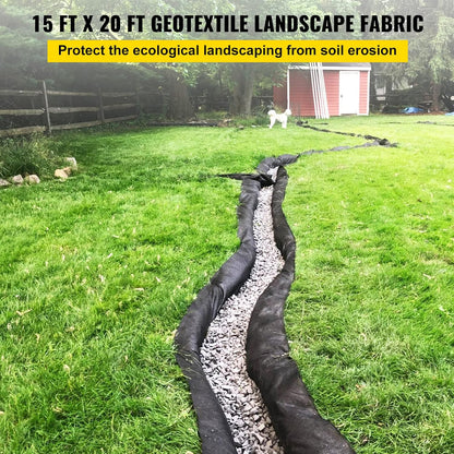 4FTx300FT Premium Heavy Duty Weed Barrier Landscape Fabric, 3.2OZ Woven Geotextile Fabric Under Gravel, High Permeability for Weed Blocker Weed Mat, Driveway Fabric, Weed Control Garden Cloth