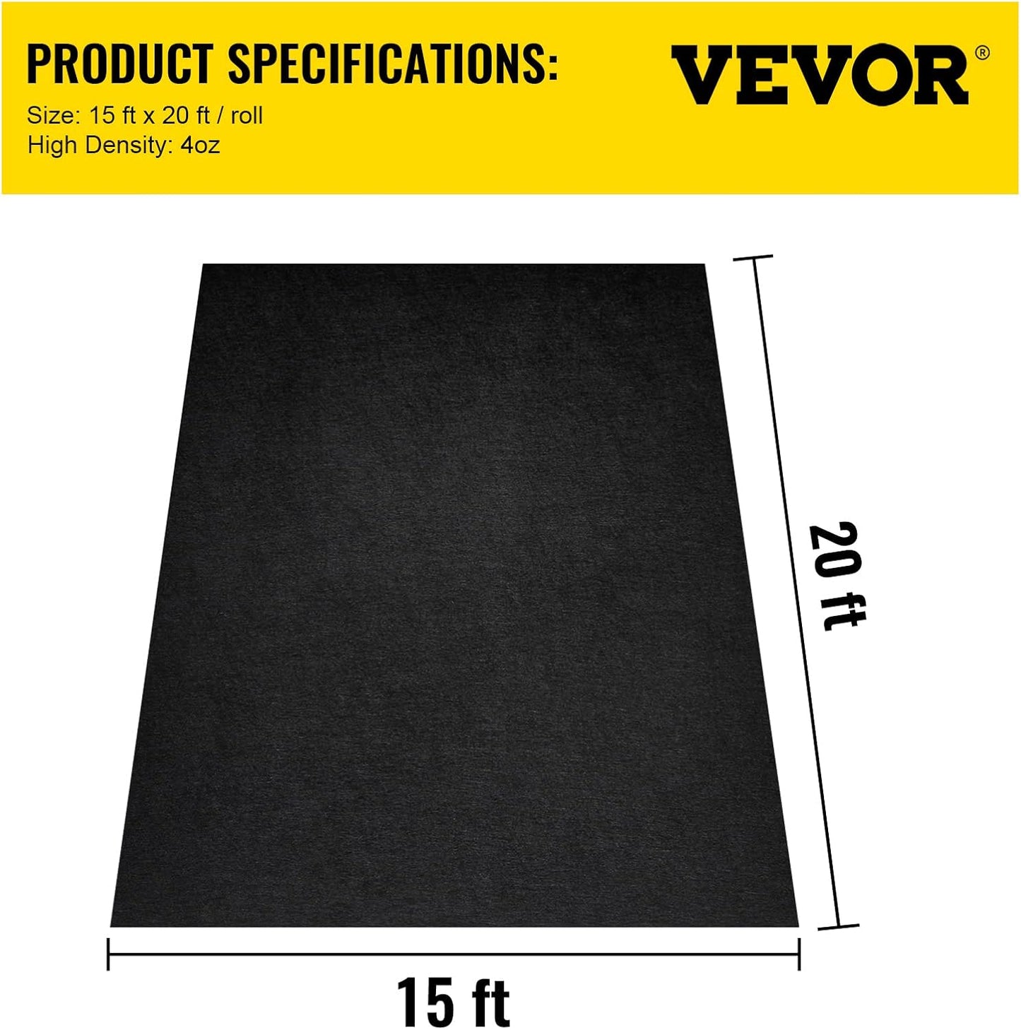 4FTx300FT Premium Heavy Duty Weed Barrier Landscape Fabric, 3.2OZ Woven Geotextile Fabric Under Gravel, High Permeability for Weed Blocker Weed Mat, Driveway Fabric, Weed Control Garden Cloth