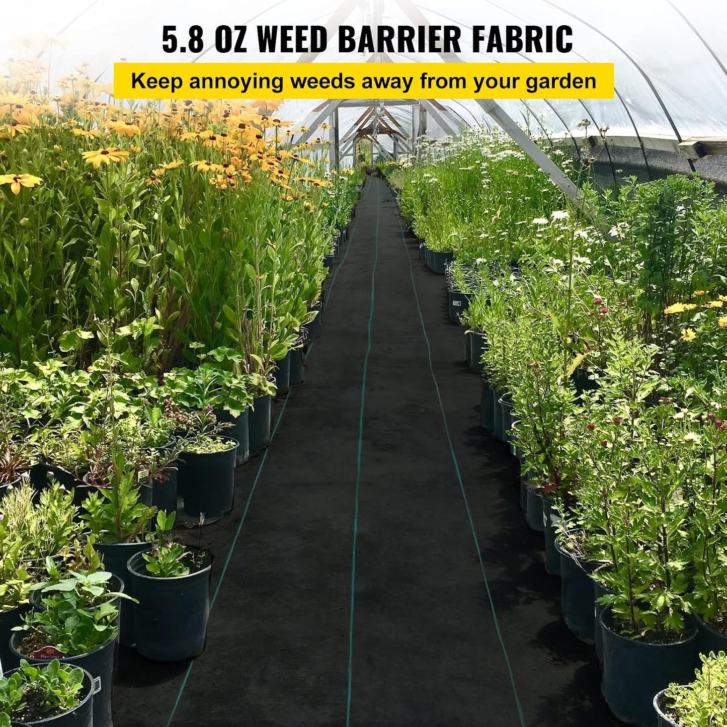 4FTx300FT Premium Heavy Duty Weed Barrier Landscape Fabric, 3.2OZ Woven Geotextile Fabric Under Gravel, High Permeability for Weed Blocker Weed Mat, Driveway Fabric, Weed Control Garden Cloth