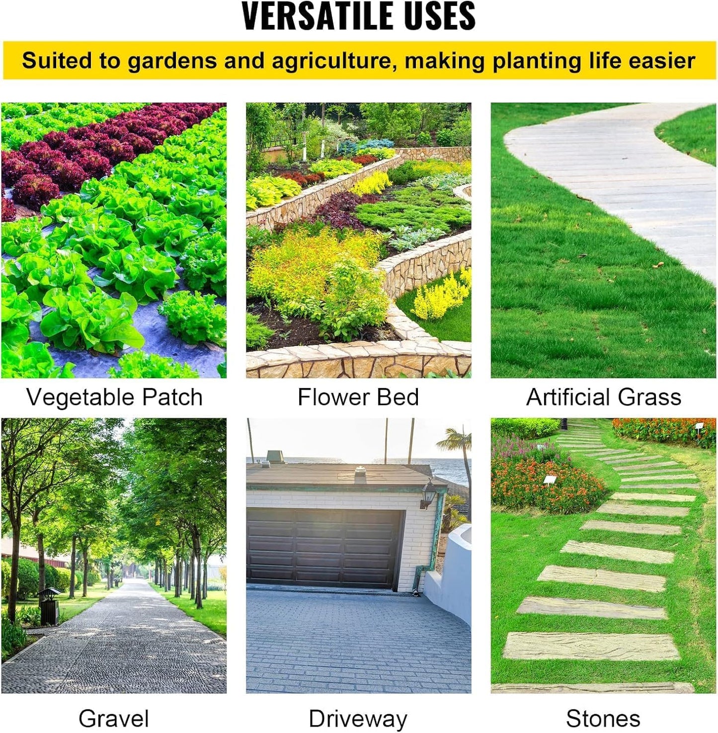 4FTx300FT Premium Heavy Duty Weed Barrier Landscape Fabric, 3.2OZ Woven Geotextile Fabric Under Gravel, High Permeability for Weed Blocker Weed Mat, Driveway Fabric, Weed Control Garden Cloth