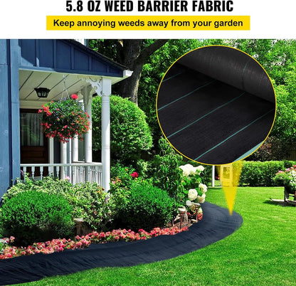 4FTx300FT Premium Heavy Duty Weed Barrier Landscape Fabric, 3.2OZ Woven Geotextile Fabric Under Gravel, High Permeability for Weed Blocker Weed Mat, Driveway Fabric, Weed Control Garden Cloth