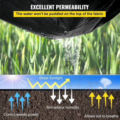 4FTx300FT Premium Heavy Duty Weed Barrier Landscape Fabric, 3.2OZ Woven Geotextile Fabric Under Gravel, High Permeability for Weed Blocker Weed Mat, Driveway Fabric, Weed Control Garden Cloth