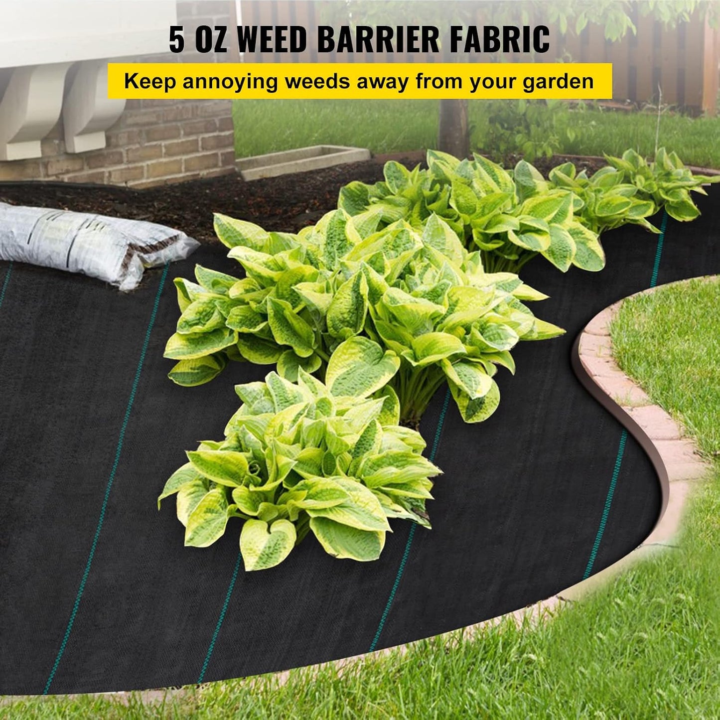 4FTx300FT Premium Heavy Duty Weed Barrier Landscape Fabric, 3.2OZ Woven Geotextile Fabric Under Gravel, High Permeability for Weed Blocker Weed Mat, Driveway Fabric, Weed Control Garden Cloth