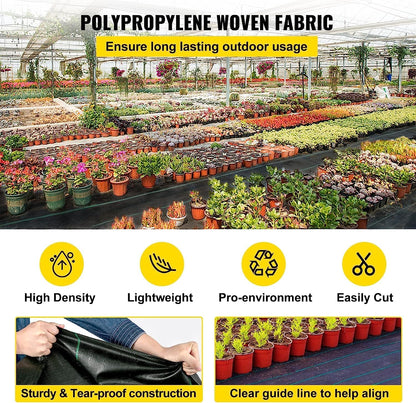 4FTx300FT Premium Heavy Duty Weed Barrier Landscape Fabric, 3.2OZ Woven Geotextile Fabric Under Gravel, High Permeability for Weed Blocker Weed Mat, Driveway Fabric, Weed Control Garden Cloth