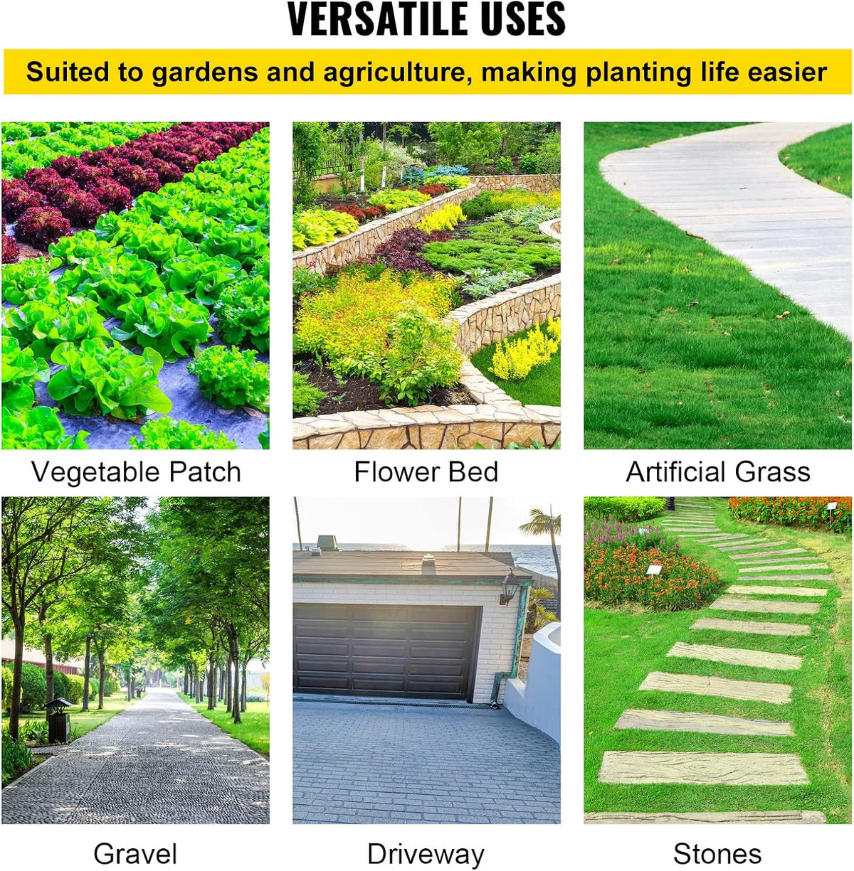 4FTx300FT Premium Heavy Duty Weed Barrier Landscape Fabric, 3.2OZ Woven Geotextile Fabric Under Gravel, High Permeability for Weed Blocker Weed Mat, Driveway Fabric, Weed Control Garden Cloth