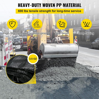 4FTx300FT Premium Heavy Duty Weed Barrier Landscape Fabric, 3.2OZ Woven Geotextile Fabric Under Gravel, High Permeability for Weed Blocker Weed Mat, Driveway Fabric, Weed Control Garden Cloth