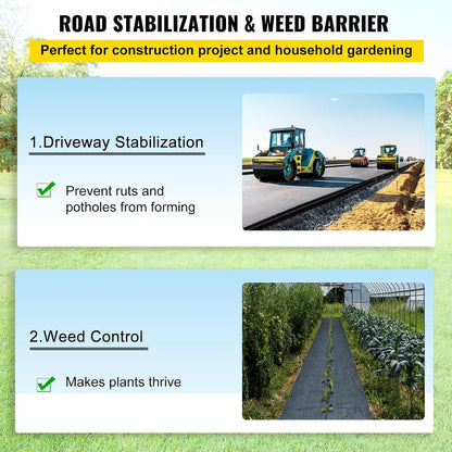 4FTx300FT Premium Heavy Duty Weed Barrier Landscape Fabric, 3.2OZ Woven Geotextile Fabric Under Gravel, High Permeability for Weed Blocker Weed Mat, Driveway Fabric, Weed Control Garden Cloth
