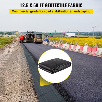 4FTx300FT Premium Heavy Duty Weed Barrier Landscape Fabric, 3.2OZ Woven Geotextile Fabric Under Gravel, High Permeability for Weed Blocker Weed Mat, Driveway Fabric, Weed Control Garden Cloth