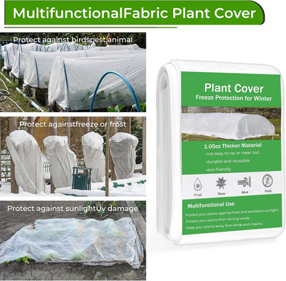 Covers Freeze Protection, 10x50FT Frost Cloth Plant Freeze Protection, Garden Floating Row Covers for Raised Beds/Vegetables Insect/Winter Frost (White)