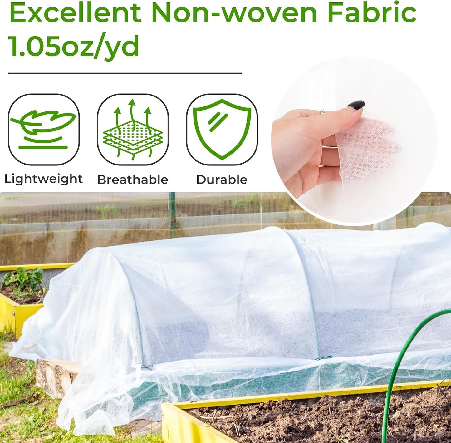 Covers Freeze Protection, 10x50FT Frost Cloth Plant Freeze Protection, Garden Floating Row Covers for Raised Beds/Vegetables Insect/Winter Frost (White)