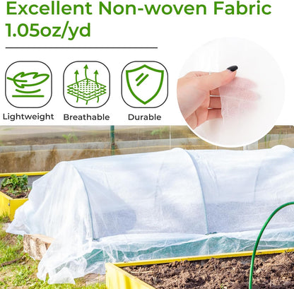 Covers Freeze Protection, 10x50FT Frost Cloth Plant Freeze Protection, Garden Floating Row Covers for Raised Beds/Vegetables Insect/Winter Frost (White)