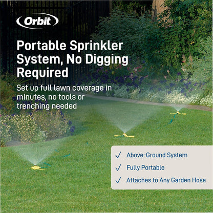 Port-A-Rain Above-Ground Sprinkler System, Green - 58092