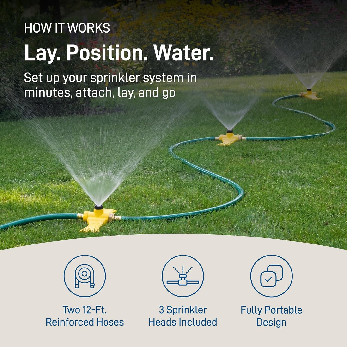 Port-A-Rain Above-Ground Sprinkler System, Green - 58092