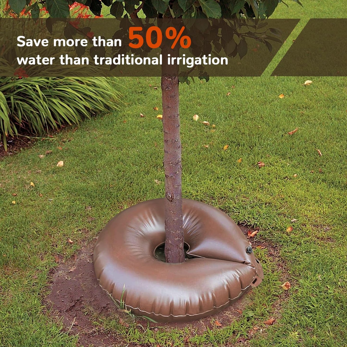 16 Gallon Tree Watering Bag/Ring, Extremely Heavy Duty PVC Planting Water Bag for Tree and Shrubs, Basic Water Saving Slow Release Root Water System for Tree Drip Irrigation-1 Pack