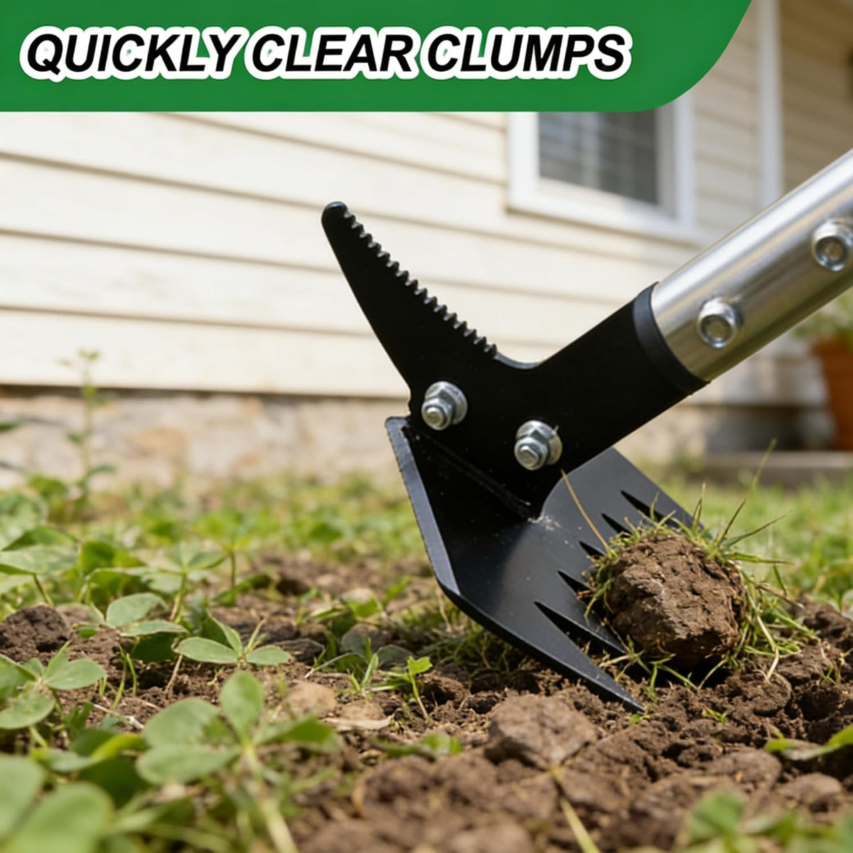 Weed Puller 61" Adjustable Long Handle, 2-in-1 Weed Rake & Crack Weeder with Detachable Head, Stainless Steel Weeding Tool for Lawn, Yard, Garden & Sidewalk Cracks, Weed Remover