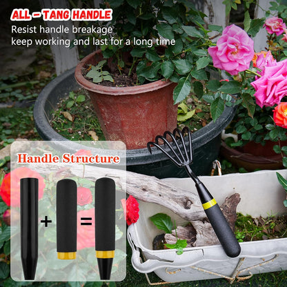 Hand Rake Cultivator - 5-Claw Heavy Duty Stainless Steel Tool
