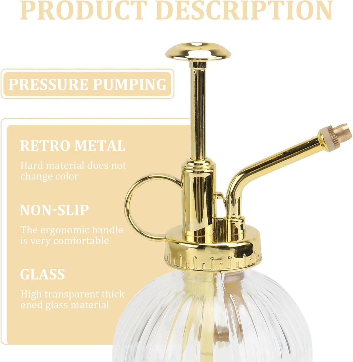 Glass Watering can 6.29in Transparent Plant Mister Spray Bottle with Long Spout Indoor Watering can for Succulents Garden Plants Home Use 1 Watering Kettle