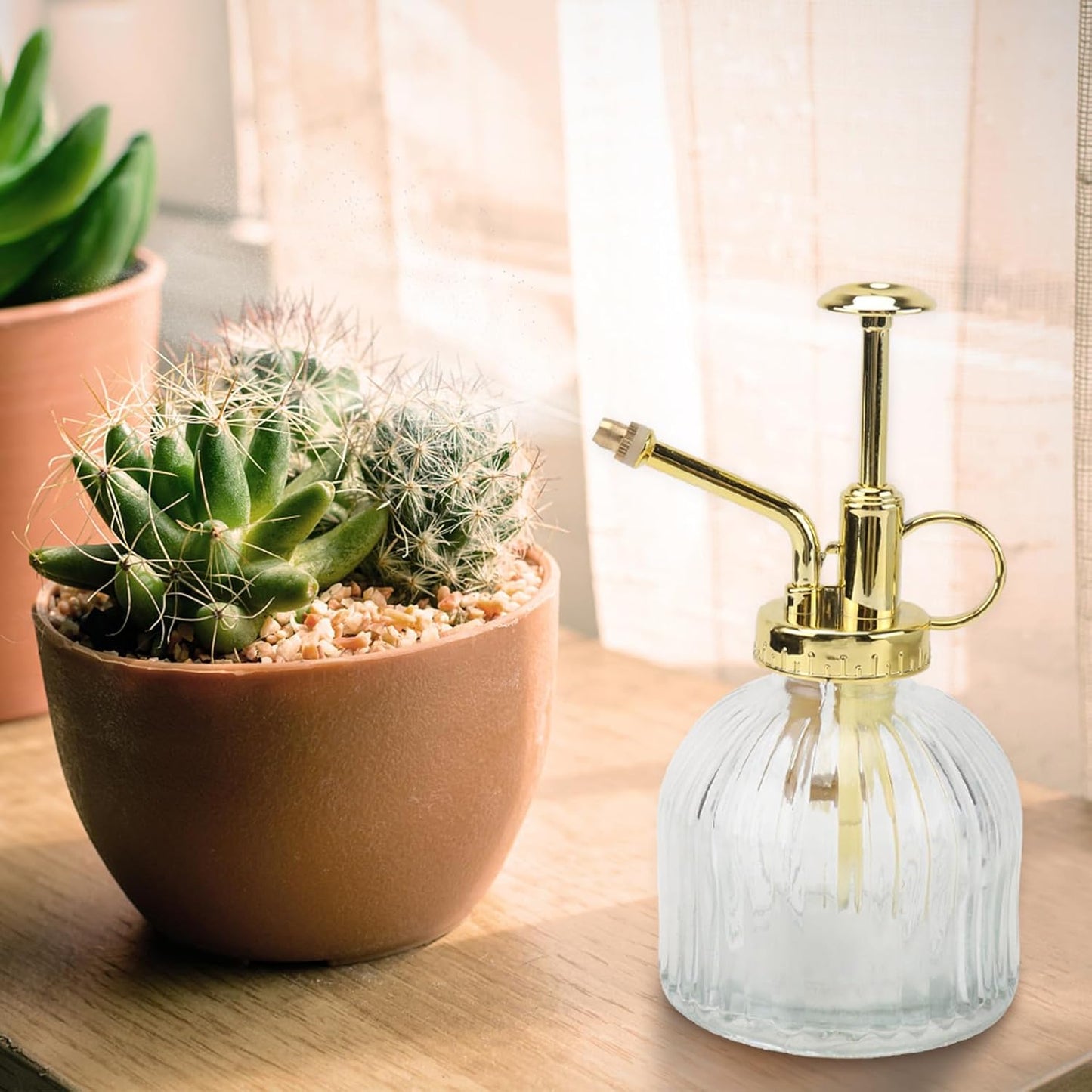 Glass Watering can 6.29in Transparent Plant Mister Spray Bottle with Long Spout Indoor Watering can for Succulents Garden Plants Home Use 1 Watering Kettle