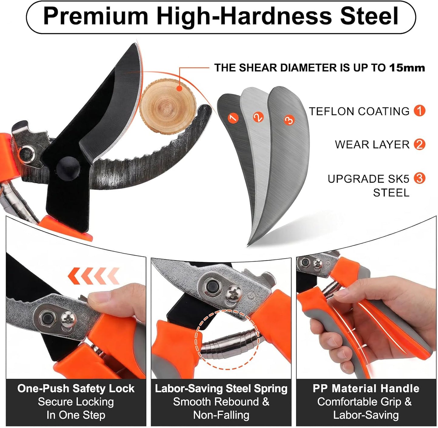 10FT Telescopic Pole Pruner, Extendable Tree Pruner with Fruit Picker