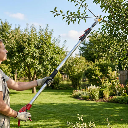 10FT Telescopic Pole Pruner, Extendable Tree Pruner with Fruit Picker
