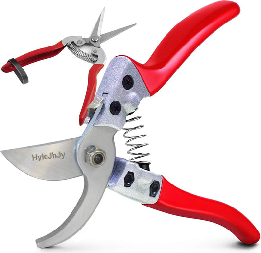 Pruning Shears with Stainless SK5 Steel Blades+Straight Tip Gardening Shears Garden Shears Garden Clippers Florist Scissors Hand Pruners Garden Tools Gardening Tools Set,Red