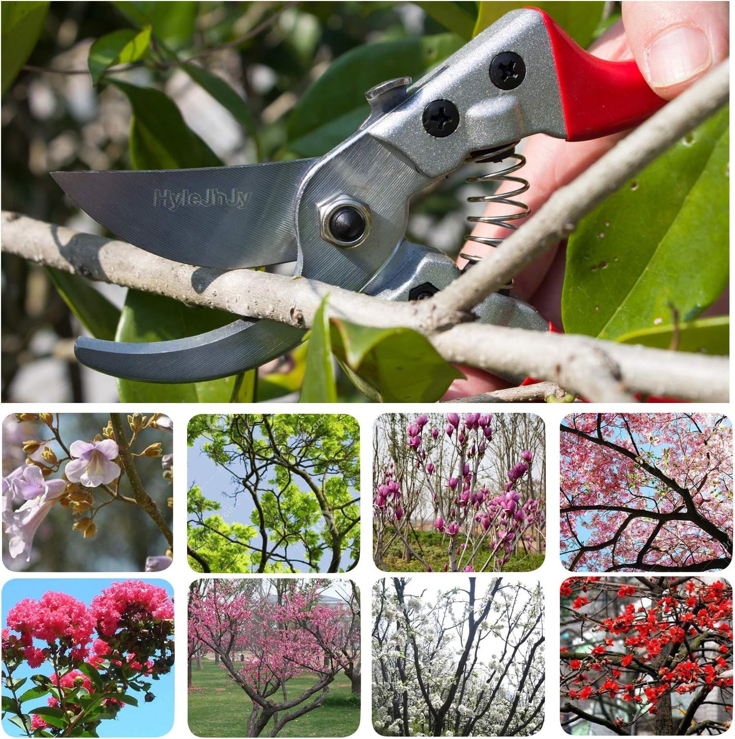 Pruning Shears with Stainless SK5 Steel Blades+Straight Tip Gardening Shears Garden Shears Garden Clippers Florist Scissors Hand Pruners Garden Tools Gardening Tools Set,Red