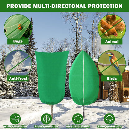 4 Pack Plant Covers Freeze Protection, 31.5" W x47.3 H Frost Cloth