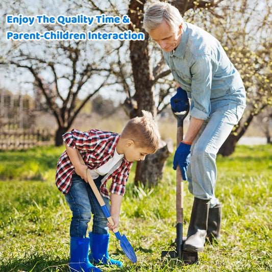 Kids Garden Tool Set 5pcs, Toddler Hoe Rake Shovel Leaf Rake Broom